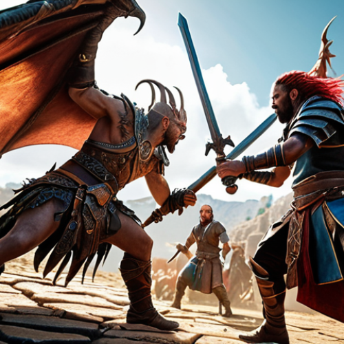 Home 19 **
Epic fantasy battle scene in Linage M, focus on teamwork and cooperation: Diverse characters fighting a powerful boss together, showcasing unity and strategic coordination in a vibrant, magical environment.
**